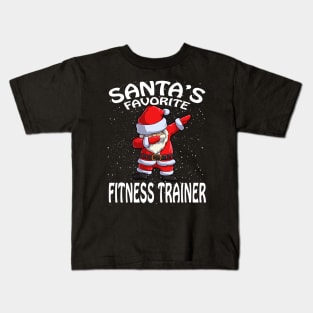 Santas Favorite Fitness Trainer Christmas Kids T-Shirt